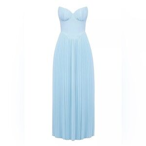 Elegant Strapless Pleated Maxi Dress – Size M NWOT